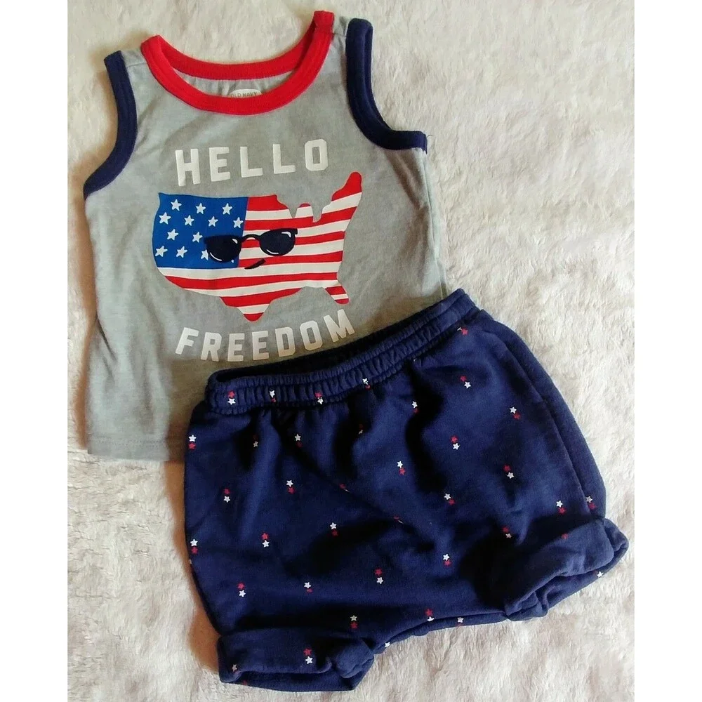 shirt shorts 3 to 6 months new Old Navy tank and star print shorts Baby boy